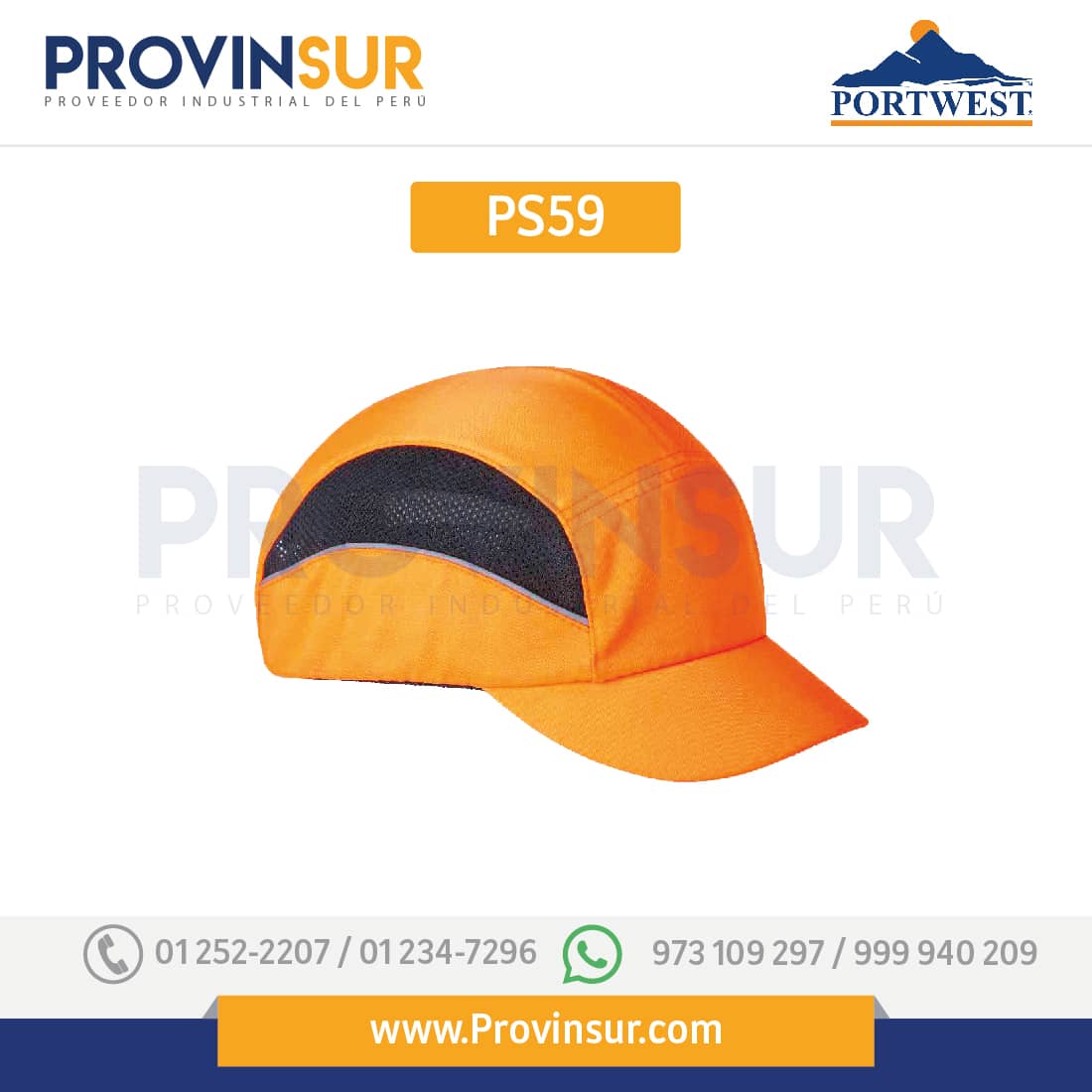 Gorra AirTech Bump PS59 Naranja Portwest 1 Gorra AirTech Bump PS59 Naranja Portwest