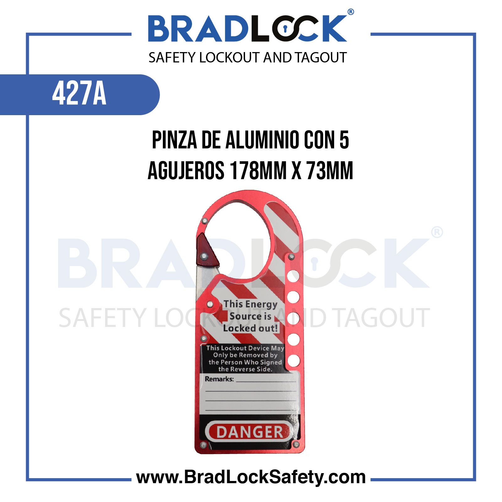 PINZA DE ALUMNIO CON 5 AGUJEROS 1 PINZA DE ALUMNIO CON 5 AGUJEROS