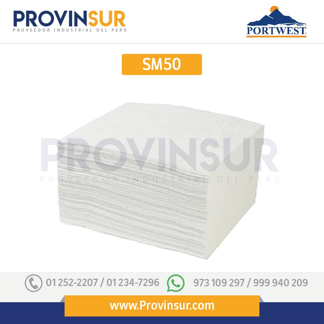 Paño Absorbente para Hidrocarburos SM50 Portwest 1 Paño Absorbente para Hidrocarburos SM50 Portwest