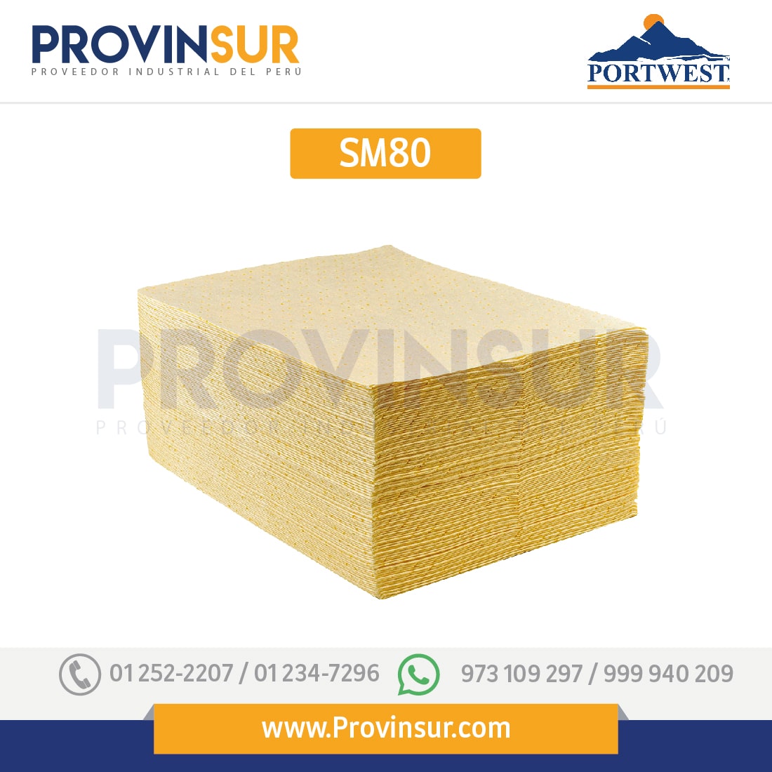 Paño Absorbentes para Químicos SM80 Portwest 1 Paño Absorbentes para Químicos SM80 Portwest