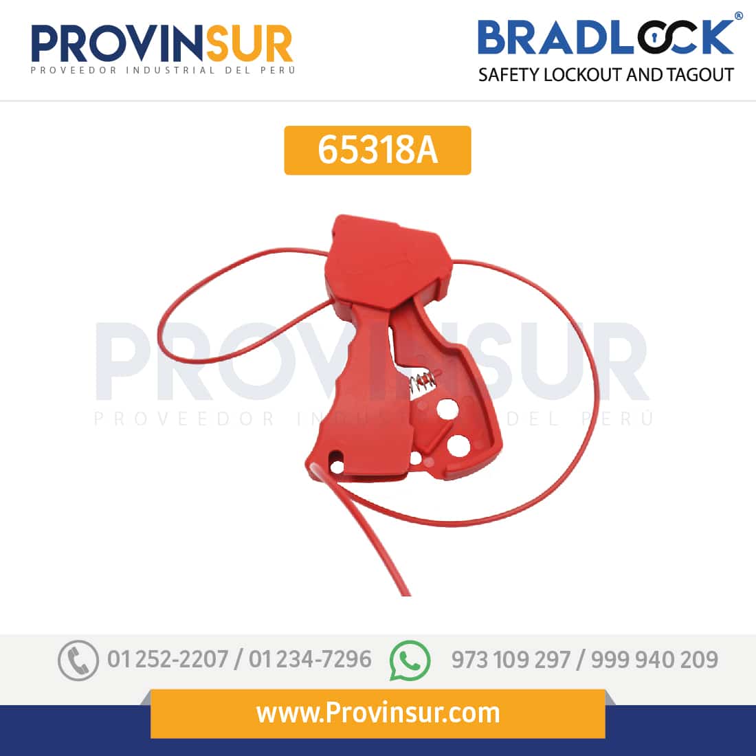 BLOQUEO DE CABLE UNIVERSAL 3.5MM DIAM, 2.4M CABLE 65318A BRADLOCK 1 BLOQUEO DE CABLE UNIVERSAL 3.5MM DIAM, 2.4M CABLE 65318A BRADLOCK