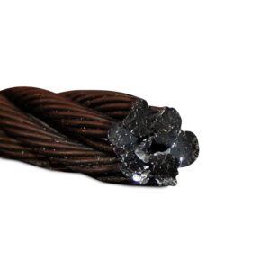CABLE DE ACERO NEGRO DE 3/8 TIPO BOA 6X19 ALMA DE ACERO, RESISTENCIA A LA RUPTURA: 6.08TON