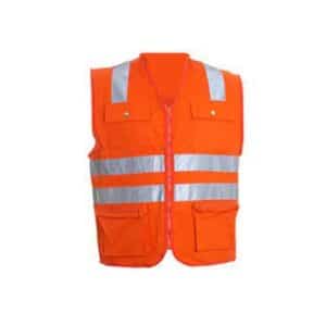 CHALECO NARANJA CON CINTA REFLECTIVA TIPO H NACIONAL TALLA L