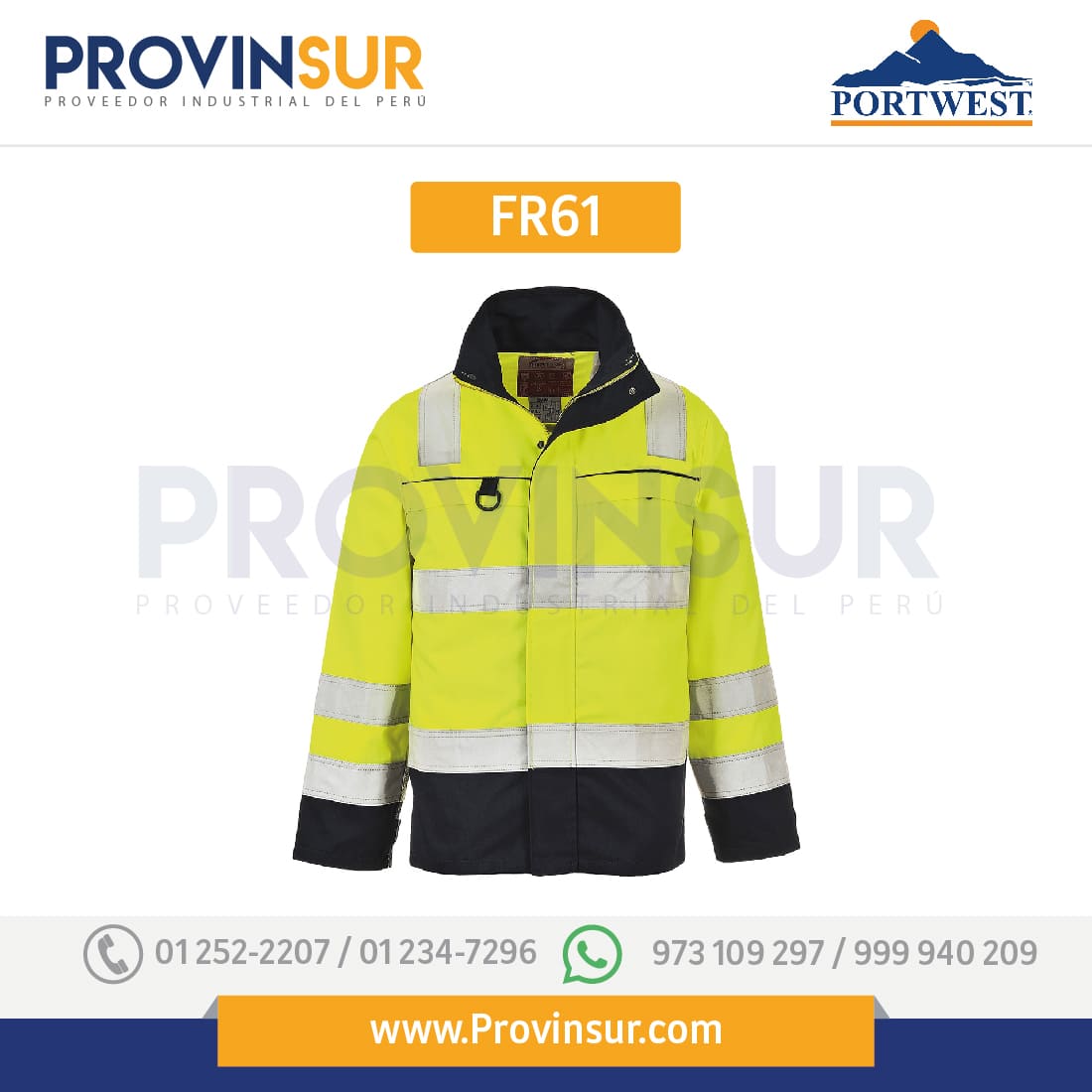 Chaqueta de Alta Visibilidad Multi-Norm FR61 Portwest 1 Chaqueta de Alta Visibilidad Multi-Norm FR61 Portwest