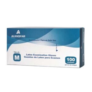 GUANTE DE LATEX CAJAX100UND ALKHOFAR