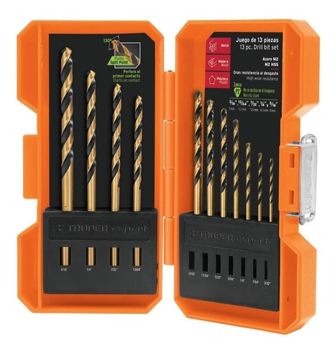 JUEGO DE 13 BROCAS ALTA VELOCIDAD 1/16"-5/16" 11402 TRUPER 1 JUEGO DE 13 BROCAS ALTA VELOCIDAD 1/16"-5/16" 11402 TRUPER