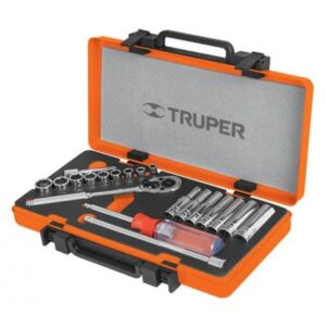 JUEGO DE 21 PZS PULGADAS, ENCASTRE 1/4" 13980 TRUPER