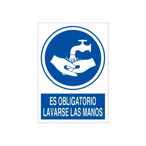 SEÑAL DE VINIL LAVESE Y DESINFECTESE LAS MANOS 20X30CM N°7 1 SEÑAL DE VINIL LAVESE Y DESINFECTESE LAS MANOS 20X30CM N°7