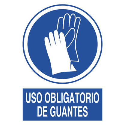SEÑAL DE VINIL USO OBLIGATORIO DE GUANTES N°11 1 SEÑAL DE VINIL USO OBLIGATORIO DE GUANTES N°11