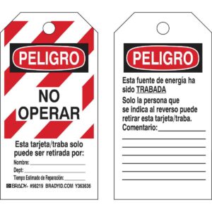 TARJETA DE BLOQUEO NO OPERAR 8X15 CM 98219-1