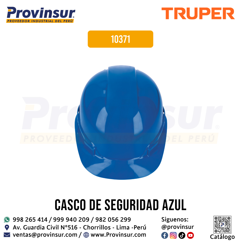 Cascos de seguridad Azul con ajuste de matraca 10371 Truper 1 Cascos de seguridad Azul con ajuste de matraca 10371 Truper