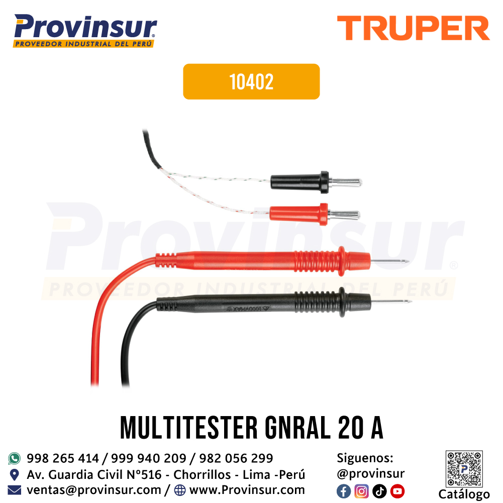 Multímetro Digital Profesional con RMS Verdadero 10402 Truper 4 Multímetro Digital Profesional con RMS Verdadero 10402 Truper