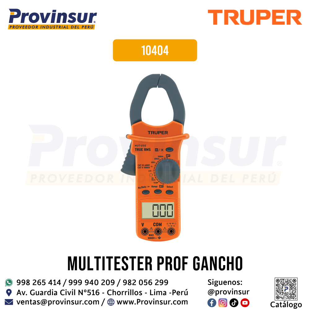 Multímetro para Mantenimiento Industrial con Gancho 10404 Truper 1 Multímetro para Mantenimiento Industrial con Gancho 10404 Truper