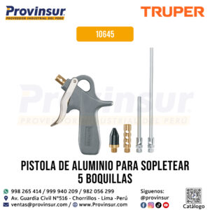 Pistola de Aluminio para Sopletear 5 Boquillas 10645 Truper