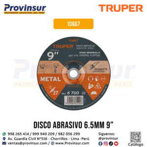 Disco Tipo 27 de 9'' x 6.4 mm para Desbaste de Metal 10667 Truper