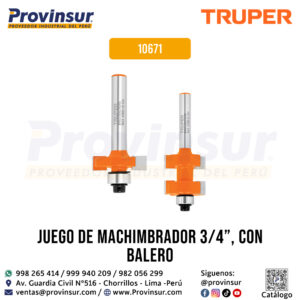 Juego de Machimbrador 3/4'' con Balero 10671 Truper