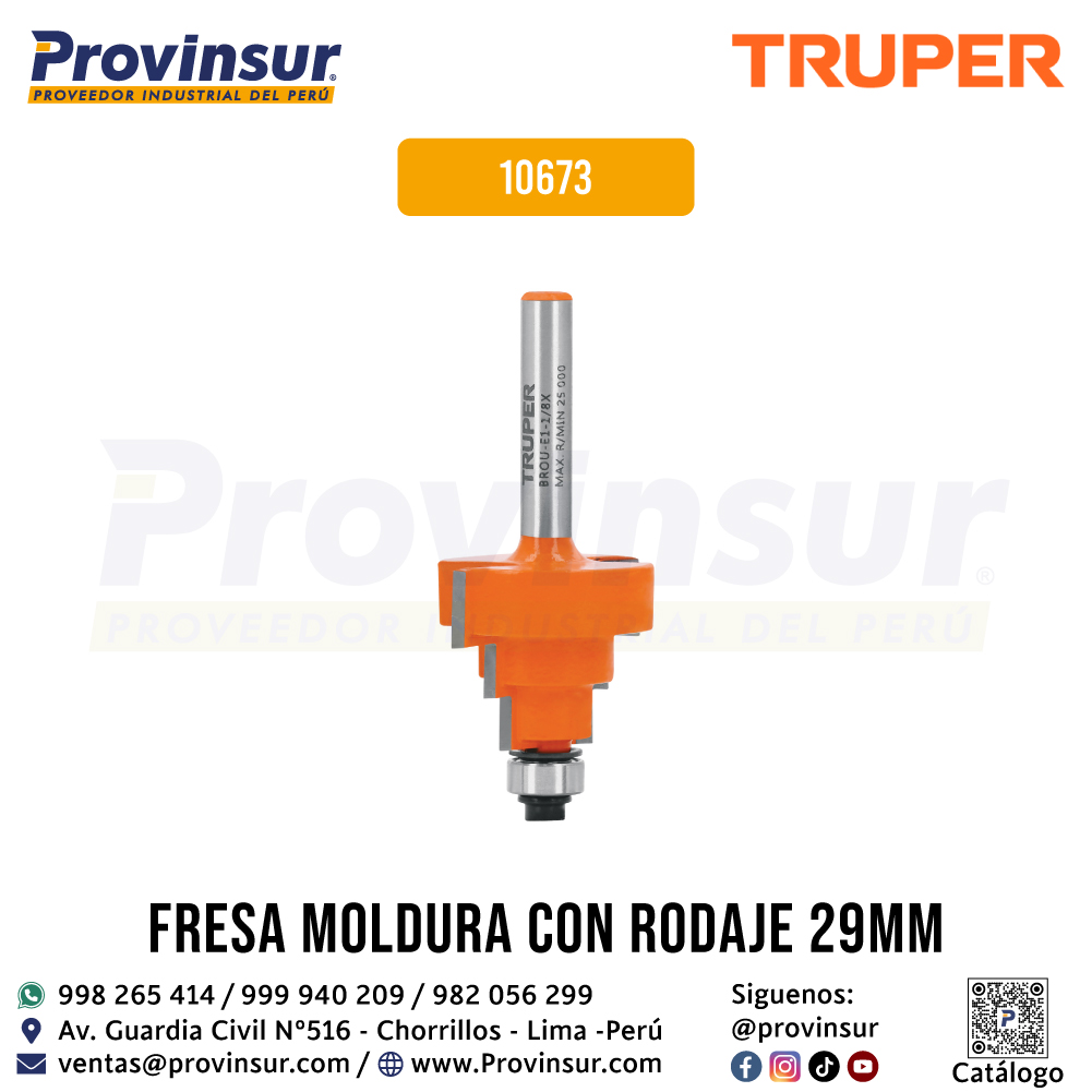 Broca para Router Escalonada 1-1/8'' con Balero 10673 Truper 1 Broca para Router Escalonada 1-1/8'' con Balero 10673 Truper