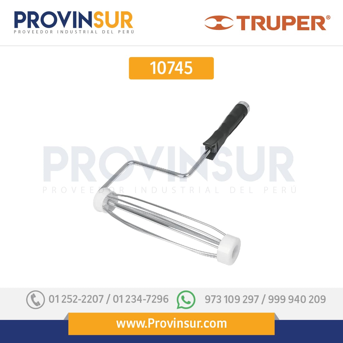Maneral profesional para rodillo con jaula, 9" x 37 mm 10745 Truper 1 Maneral profesional para rodillo con jaula, 9" x 37 mm 10745 Truper