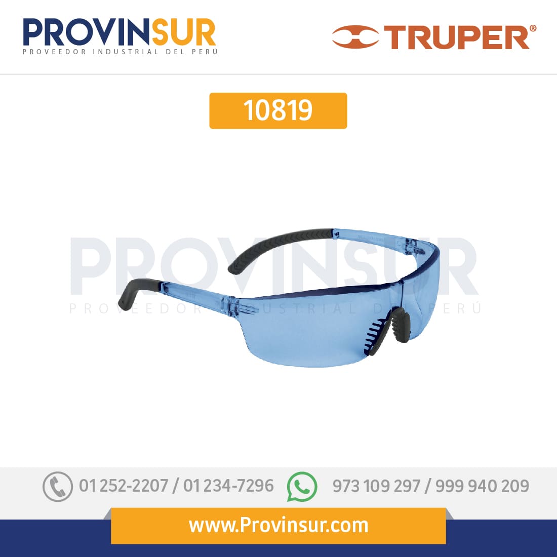 Lentes de seguridad, mica azul, Ultralite 10819 Truper 1 Lentes de seguridad, mica azul, Ultralite 10819 Truper