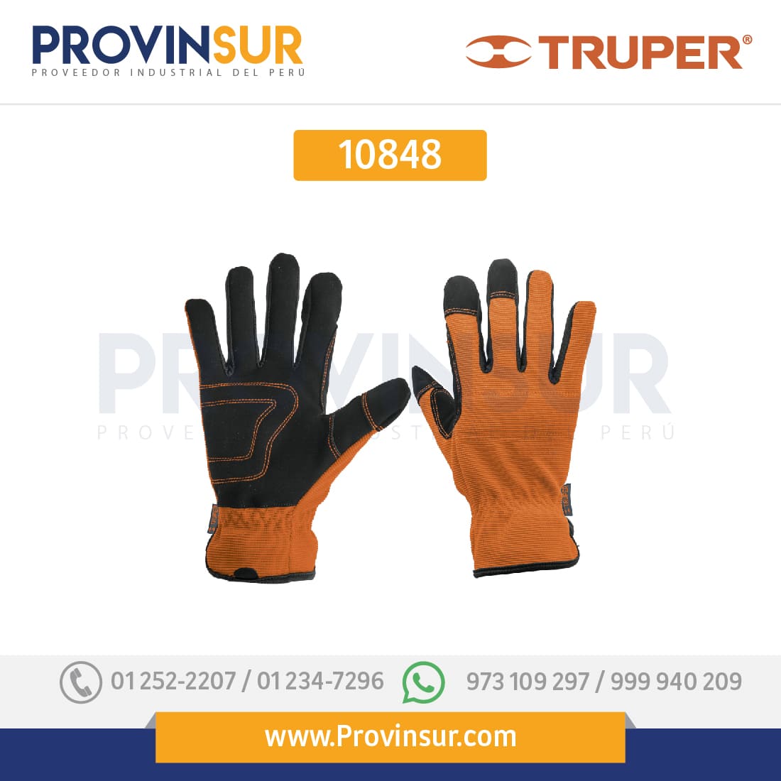 Guantes para mecánico, palma reforzada 10848 Truper 1 Guantes para mecánico, palma reforzada 10848 Truper