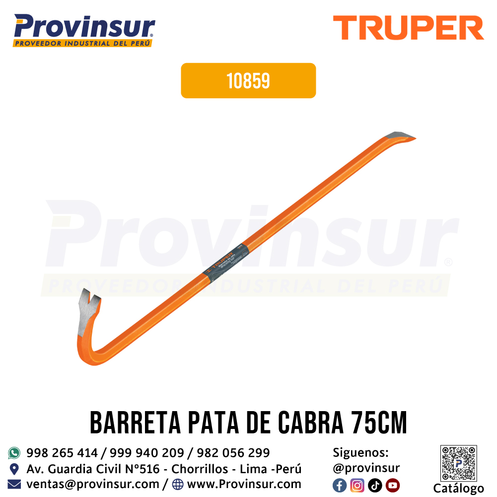 Barreta de Uña de 3/4'' x 75 cm 10859 Truper 1 Barreta de Uña de 3/4'' x 75 cm 10859 Truper