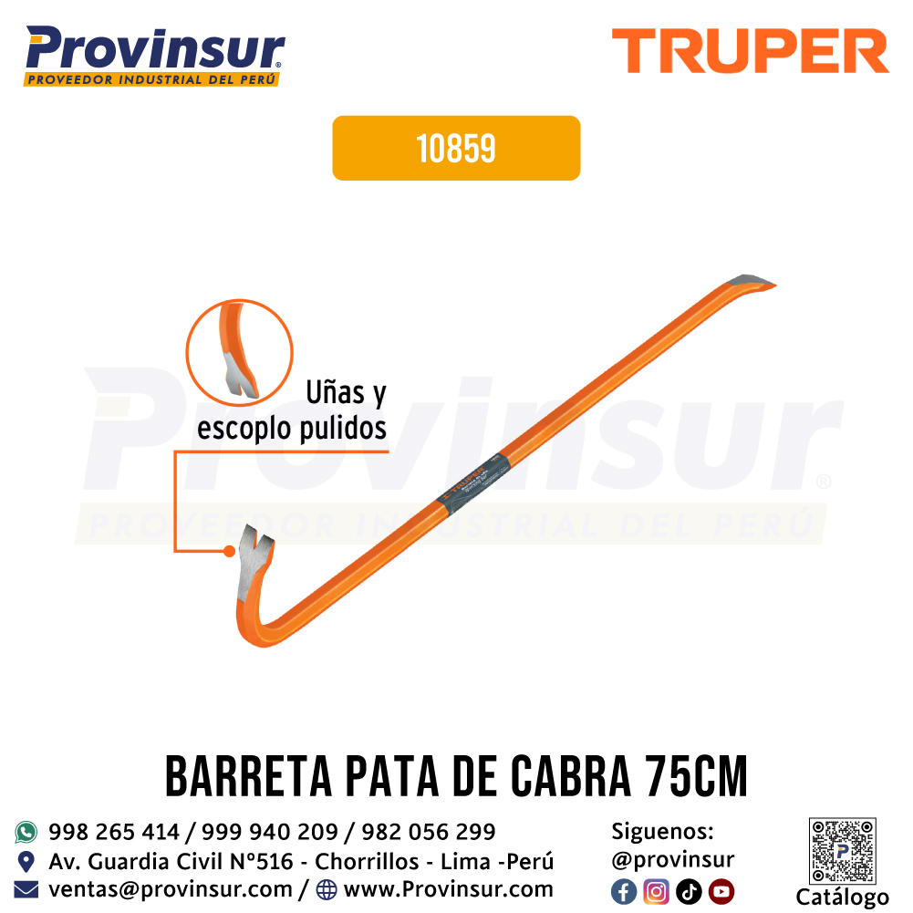 Barreta de Uña de 3/4'' x 75 cm 10859 Truper 2 Barreta de Uña de 3/4'' x 75 cm 10859 Truper