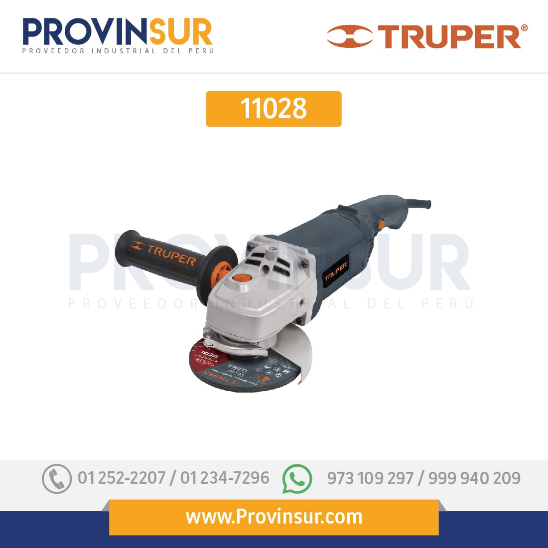 ESMERILADORA ANGULAR 4-1/2", INDUSTRIAL, 220 V, 1200 W 11028 Truper 1 ESMERILADORA ANGULAR 4-1/2", INDUSTRIAL, 220 V, 1200 W 11028 Truper