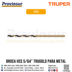 Broca HSS 5/64'' Trugold para Metal 11112 Truper