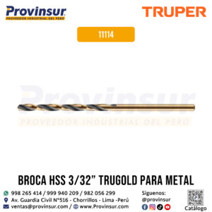 Broca HSS de 3/32'' Trugold para Metal 11114 Truper