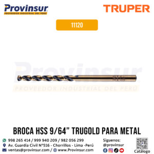 Broca HSS 9/64'' Trugold para Metal 11120 Truper