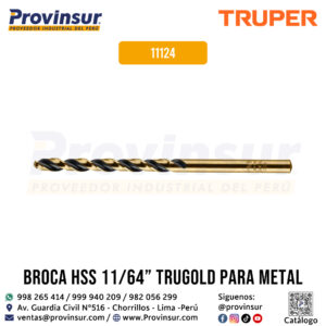 Broca HSS de 11/64'' Trugold para Metal 11124 Truper