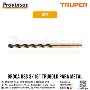 Broca HSS de 3/16'' Trugold para Metal 11126 Truper