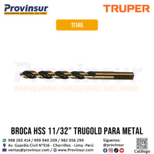 Broca HSS de 11/32'' Trugold para Metal 11146 Truper