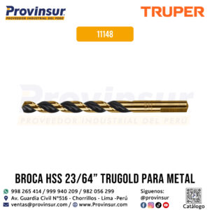 Broca HSS de 23/64'' Trugold para Metal 11148 Truper