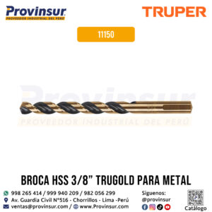Broca HSS de 3/8'' Trugold para Metal 11150 Truper