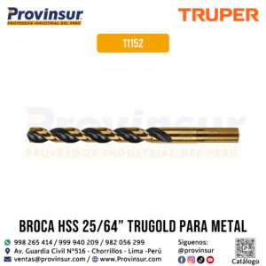 Broca HSS de 25/64'' Trugold para Metal 11152 Truper