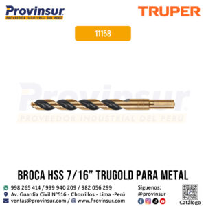 Broca HSS de 7/16'' Trugold para Metal 11158 Truper