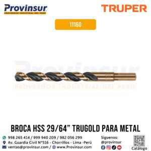 Broca HSS de 29/64'' Trugold para Metal 11160 Truper
