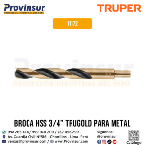 Broca de alta velocidad HSS de 3/4 pulgadas 11172 Truper