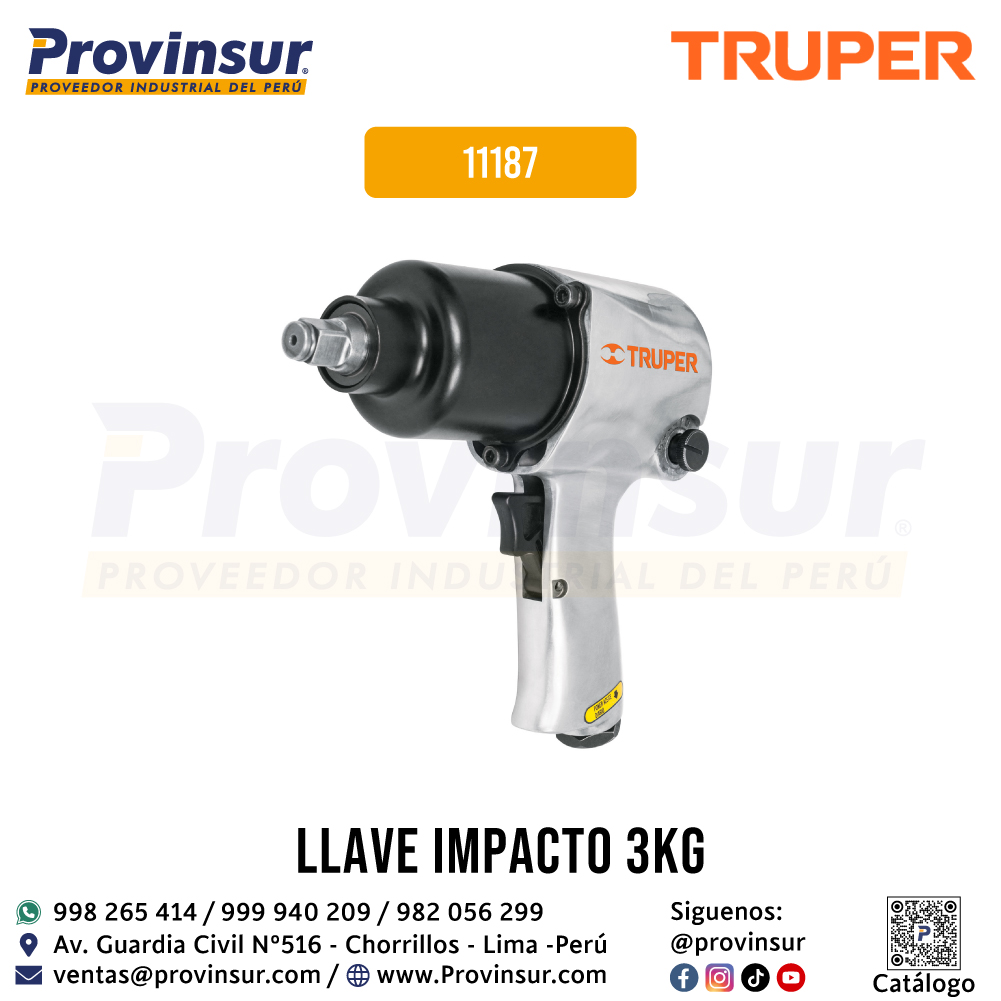Pistola de Impacto Neumática de 1/2 Pulgadas Industrial 11187 Truper 1 Pistola de impacto neumática de 1/2 pulgadas industrial 11187 Truper