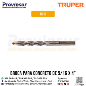Broca para concreto de 5/16 x 4 pulgadas 11212 Truper