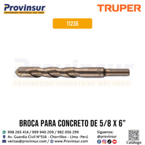 Broca para concreto de 5/8 x 6 pulgadas 11236 Truper
