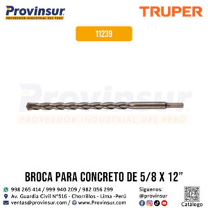 Broca para concreto de 5/8 x 12 pulgadas 11239 Truper