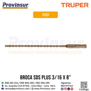 Broca SDS Plus de 3/16 x 8 pulgadas 11261 Truper