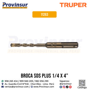 Broca SDS Plus de 1/4 x 4 Pulgadas 11263 Truper