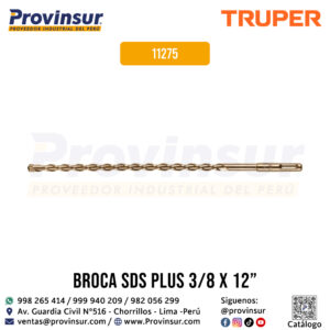 Broca SDS Plus de 3/8 x 12 pulgadas 11275 Truper
