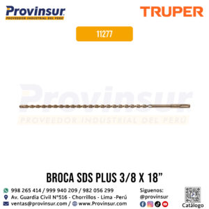 Broca SDS Plus de 3/8 x 18 pulgadas 11277 Truper