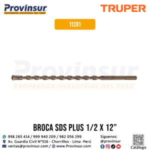 Broca SDS Plus de 1/2 x 12 pulgadas 11281 Truper