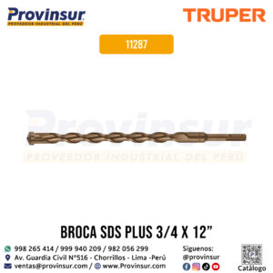 Broca SDS Plus de 3/4 x 12 pulgadas 11287 Truper
