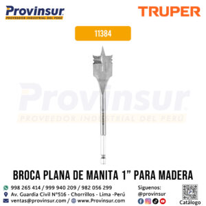 Broca plana de manita 1 pulgada para madera 11384 Truper
